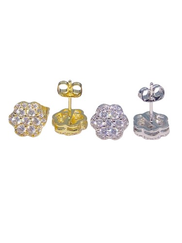 Silver-Set Moissanite Stud Earrings 2 colors 28782582