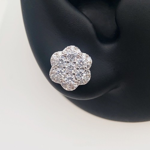 Silver-Set Moissanite Stud Earrings 2 colors 28782582