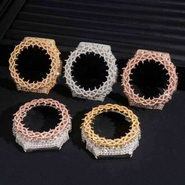 Sterling Silver with Moissanite Spikes GA2100 Watch Case 5 colors 28782455
