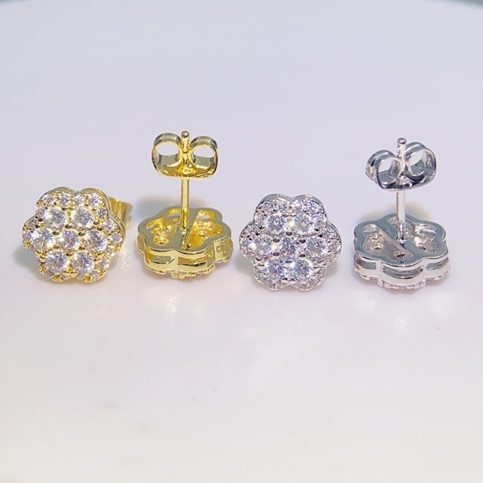 Silver-Set Moissanite Stud Earrings 2 colors 28782582