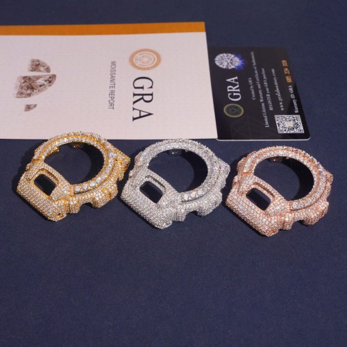 Bezel set with large moissanite stones on GM6900 model watch case 3 colors 28782447