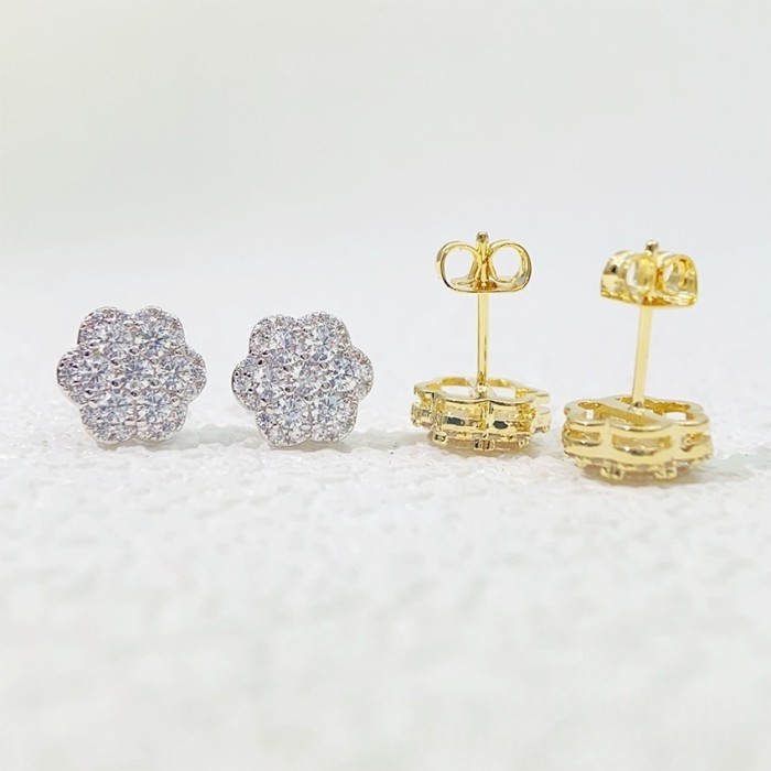 Silver-Set Moissanite Stud Earrings 2 colors 28782582