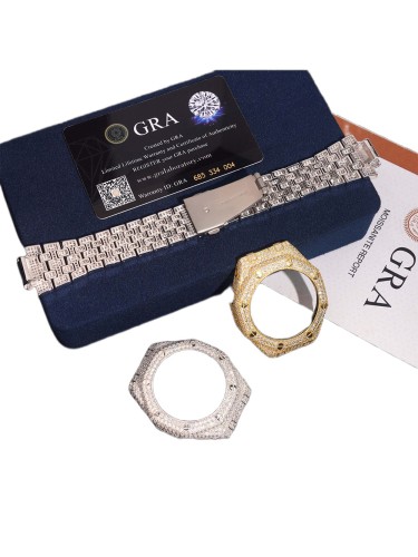 Sterling Silver with Moissanite GA2100 Model Watch Case/Strap 2 colors 28782442