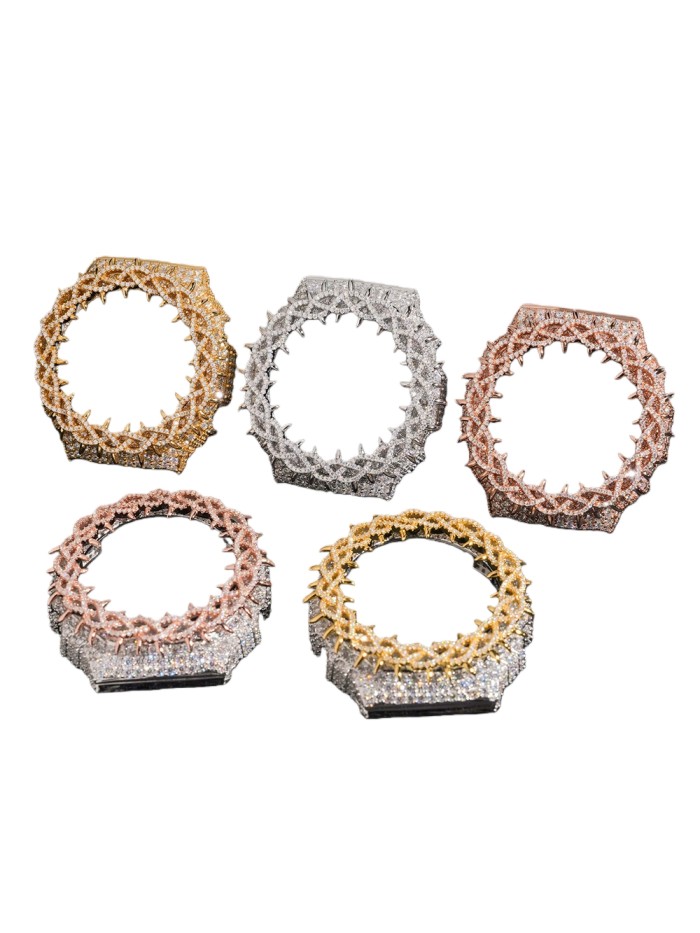 Sterling Silver with Moissanite Spikes GA2100 Watch Case 5 colors 28782455