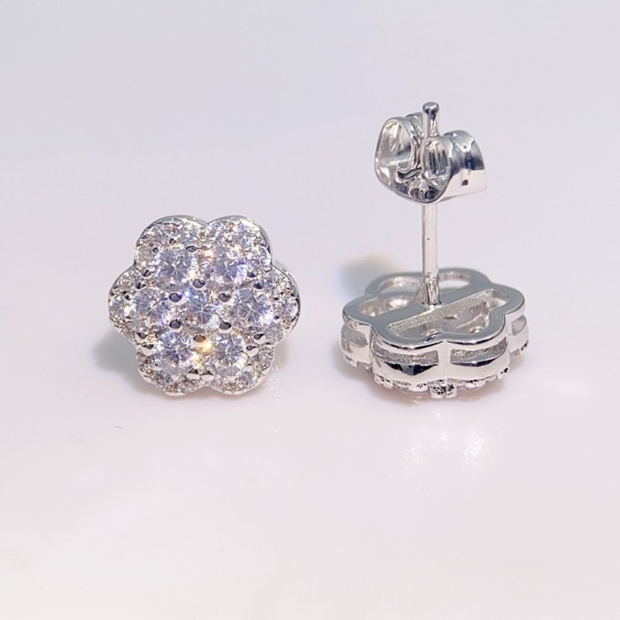 Silver-Set Moissanite Stud Earrings 2 colors 28782582
