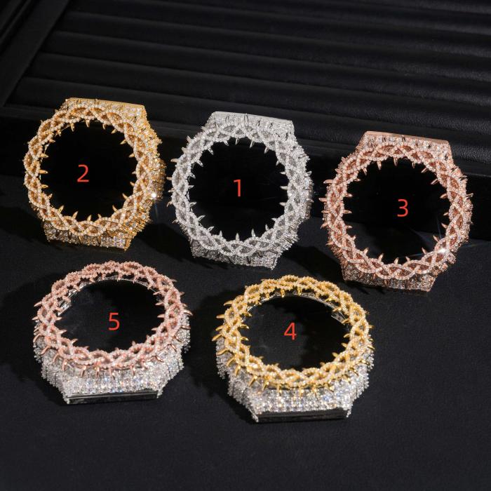 Sterling Silver with Moissanite Spikes GA2100 Watch Case 5 colors 28782455