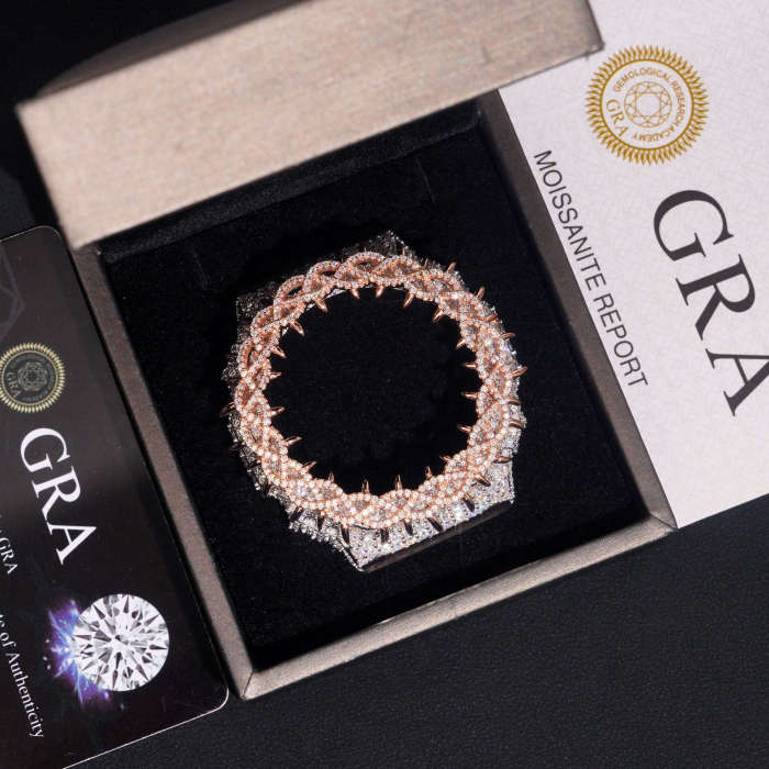 Sterling Silver with Moissanite Spikes GA2100 Watch Case 5 colors 28782455