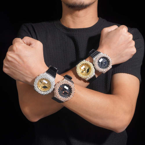 Sterling Silver with Moissanite Spikes GA2100 Watch Case 5 colors 28782455