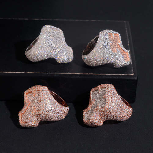 Silver-Inlaid Moissanite Cross Ring 3 colors 28782846