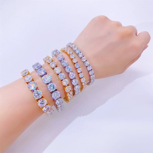 Silver-Set Moissanite 4mm Bracelet/Chain/Necklace 3 colors 28782993