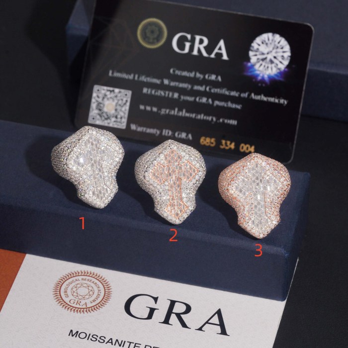 Silver-Inlaid Moissanite Cross Ring 3 colors 28782846