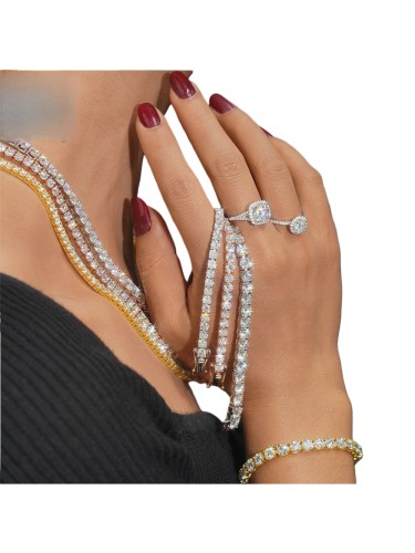 Silver-Set Moissanite 4mm Bracelet/Chain/Necklace 3 colors 28782993