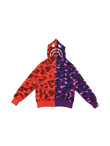 1:1 quality version Dual-Tone Camo Shark Patchwork Zipper Hoodie 2 colors 28791788
