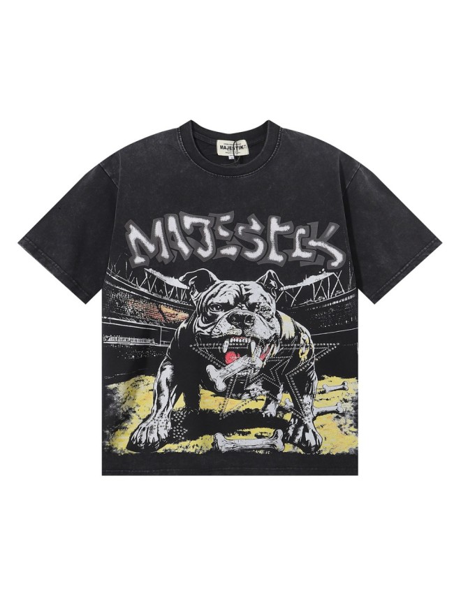 American Bully & Bone Rhinestone Print Washed Tee 28872178