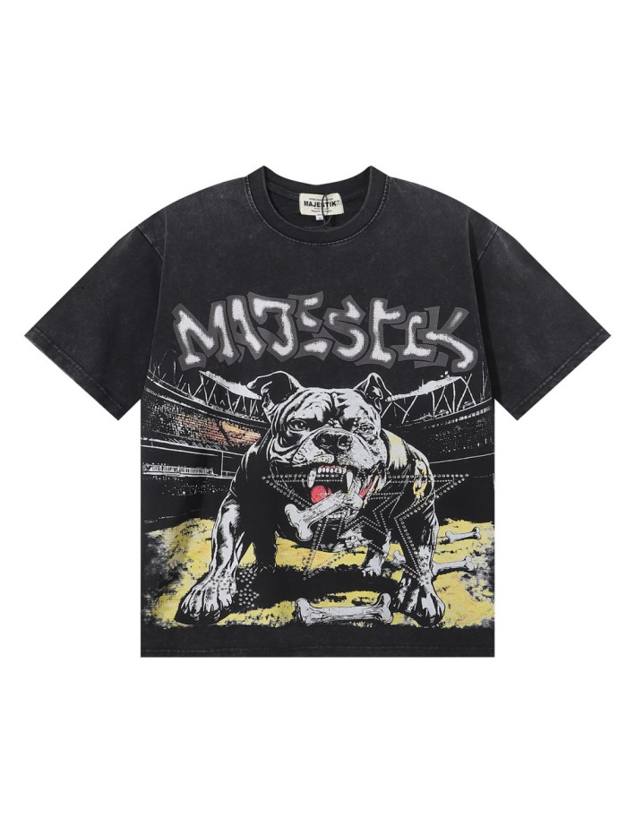 American Bully & Bone Rhinestone Print Washed Tee 28872178
