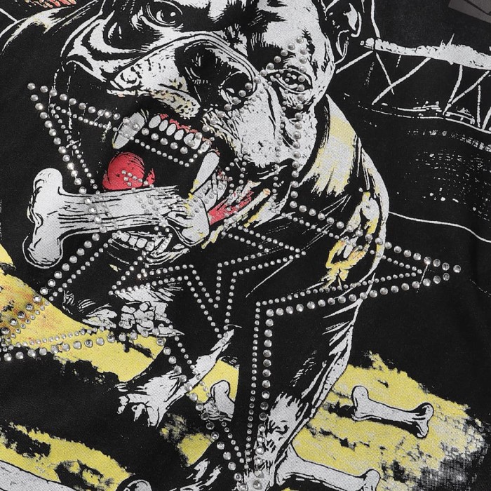 American Bully & Bone Rhinestone Print Washed Tee 28872178