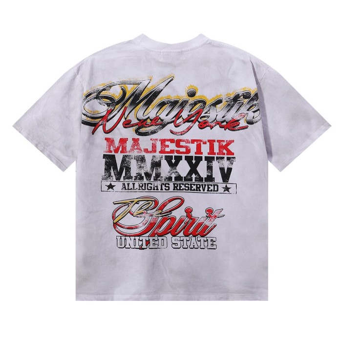 Statue of Liberty Hotfix Rhinestone Print Washed Tee 28874479
