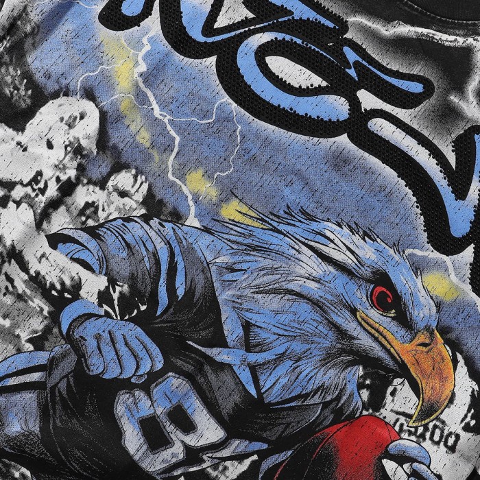 Thunder Eagle Rugby Player Print Washed Tee 28874484