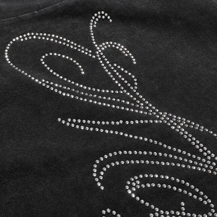 Bully Dog Skull Rugby Hotfix Rhinestone Print Washed Tee 28874476