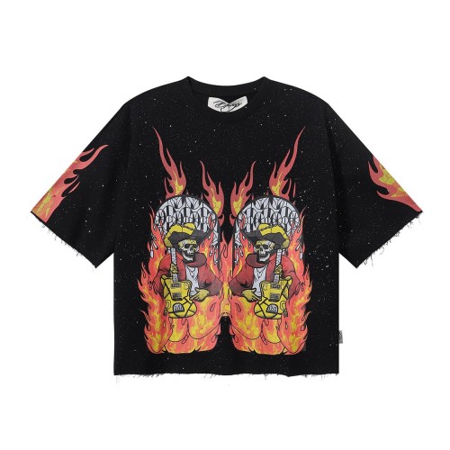 Mirror Skull Guitarist Splash Ink Print Tee 28874558