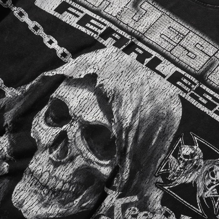 Grim Reaper Skull Chain Print Washed Tee 28874486