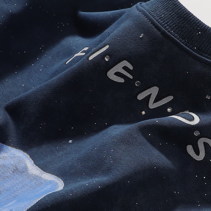 Suit Skull Friends Splash Ink Print Washed Tee 28874572