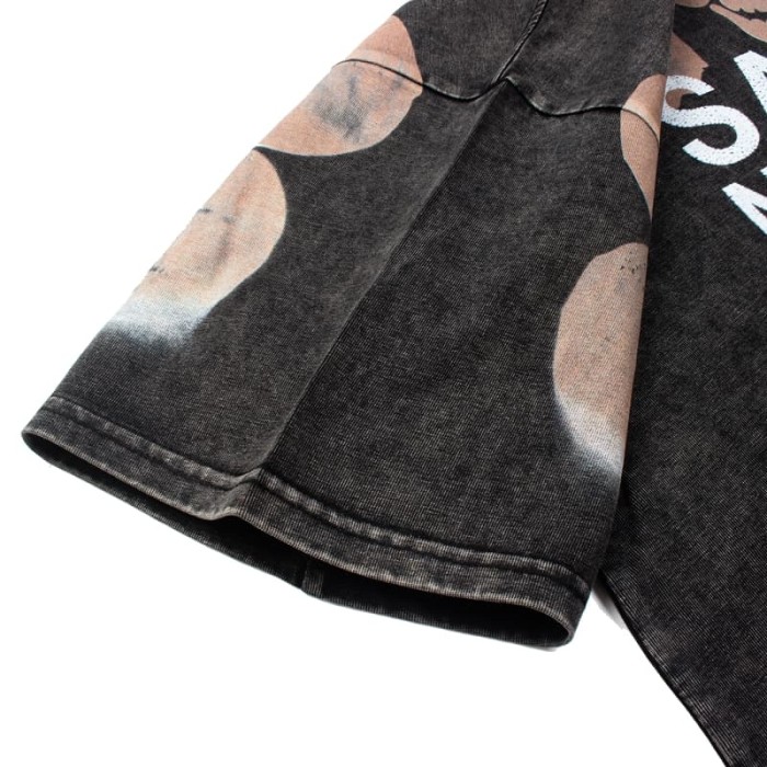 Flame Skull Print Washed Tee 28874711