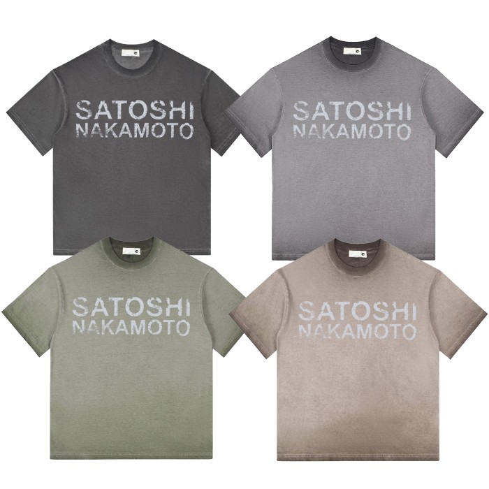 Classic Vintage Letter Print Washed Tee 4 colors 28874713