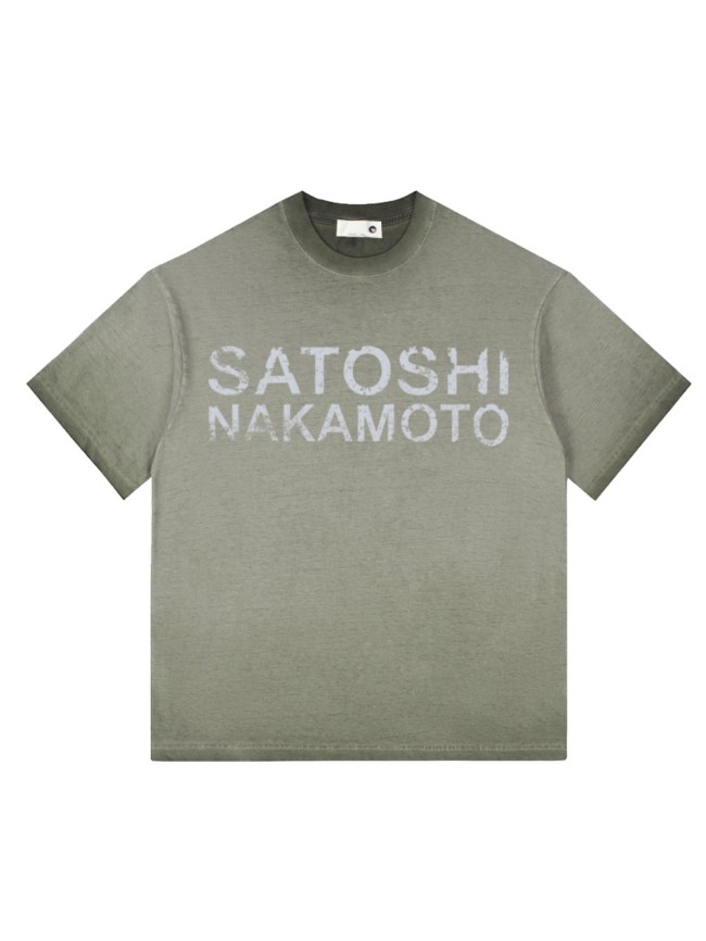 Classic Vintage Letter Print Washed Tee 4 colors 28874713