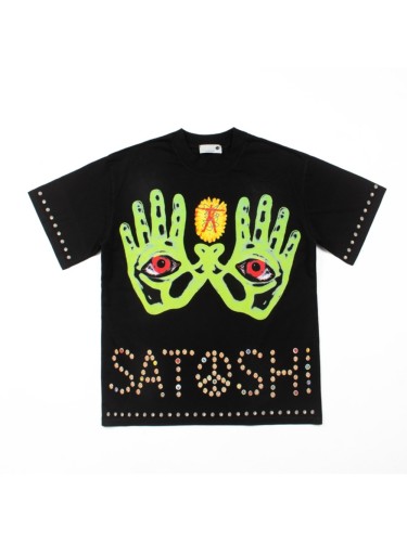 Heavenly Eye Double Palms Print Washed Tee 28874714