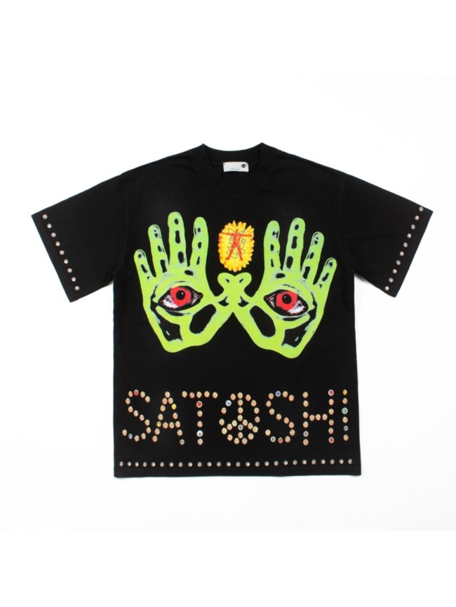 Heavenly Eye Double Palms Print Washed Tee 28874714