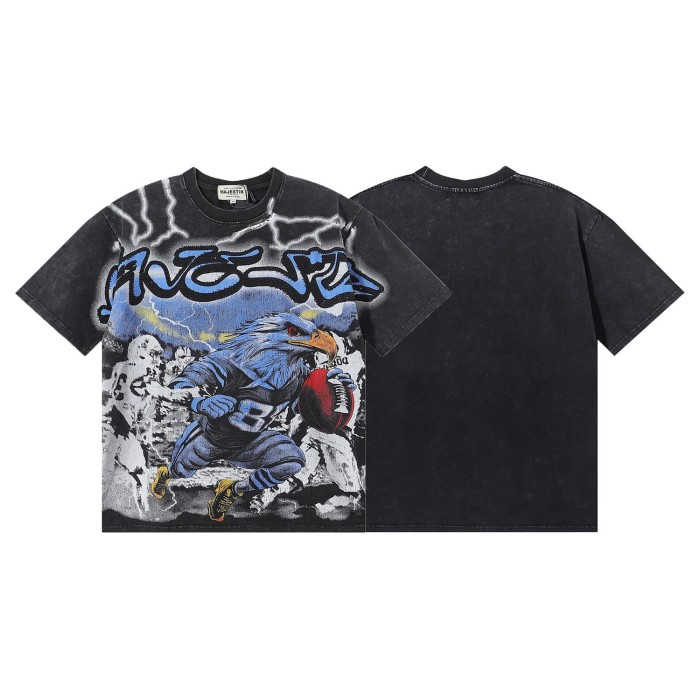 Thunder Eagle Rugby Player Print Washed Tee 28874484