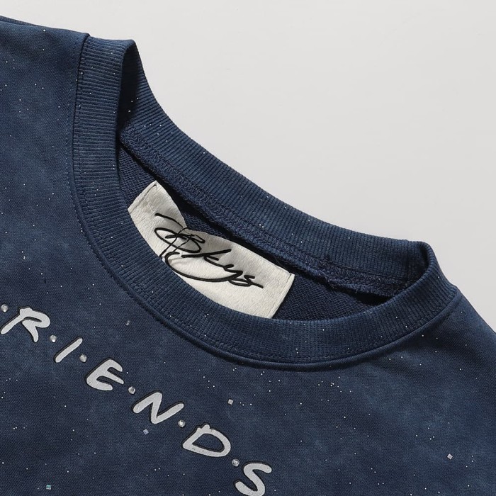 Suit Skull Friends Splash Ink Print Washed Tee 28874572