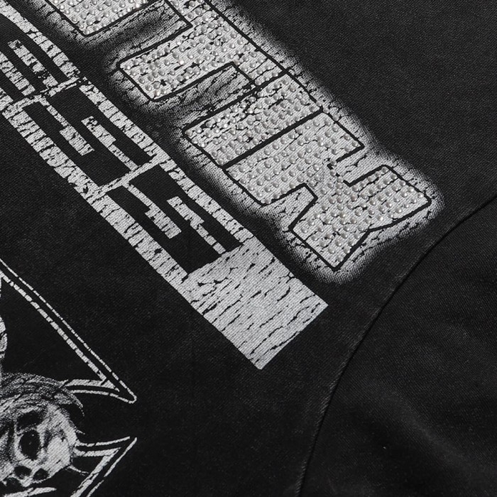 Grim Reaper Skull Chain Print Washed Tee 28874486