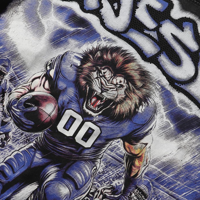 Lion Rugby Player Print Washed Tee 28874481