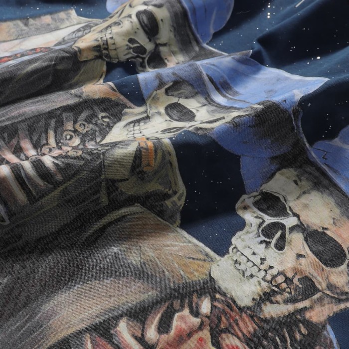 Suit Skull Friends Splash Ink Print Washed Tee 28874572