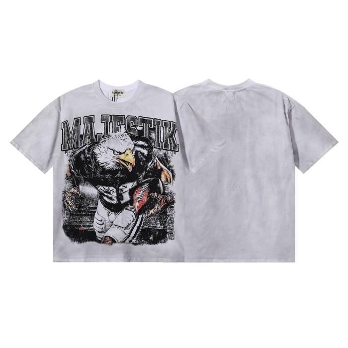 Eagle Rugby Player Hotfix Rhinestone Print Washed Tee 28874483