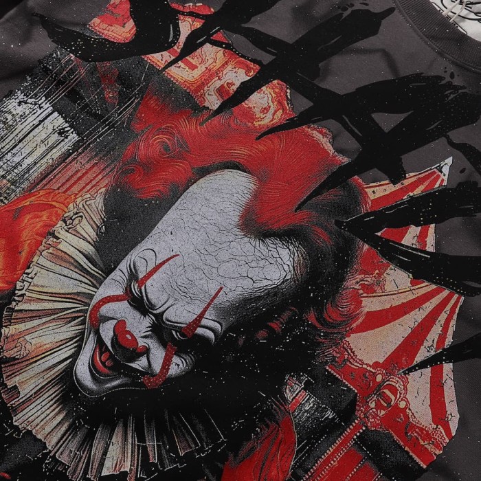 Circus Clown Splash Ink Print Washed Tee 28874570
