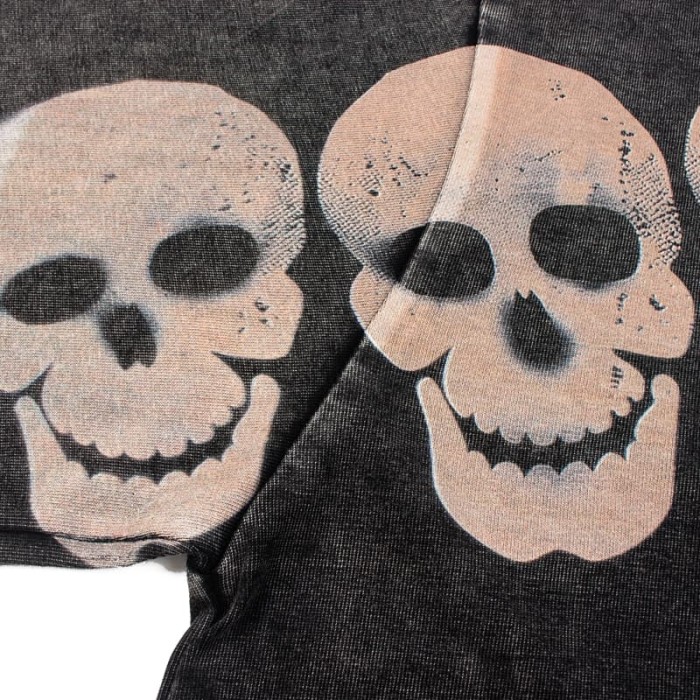 Flame Skull Print Washed Tee 28874711