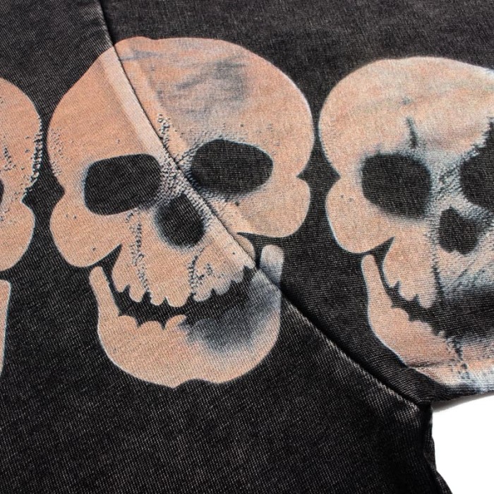 Flame Skull Print Washed Tee 28874711