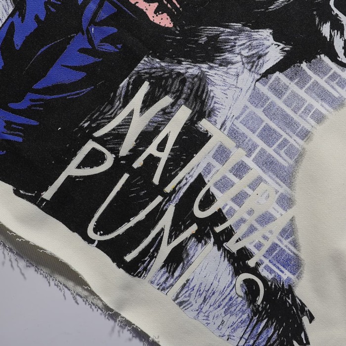 Street Art Rhinestone Print Washed Tee 28874567