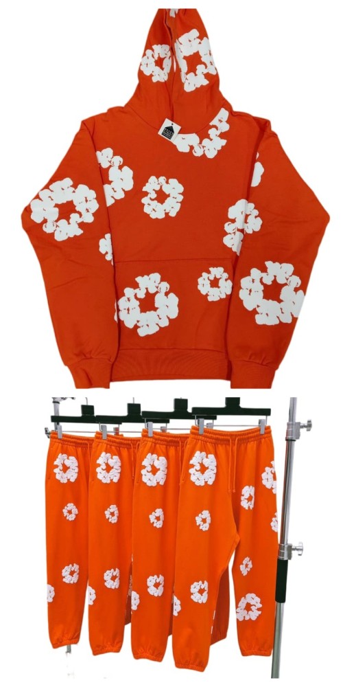 Kapok Foam Print Hoodie & Pants Set for Kids 5 colors