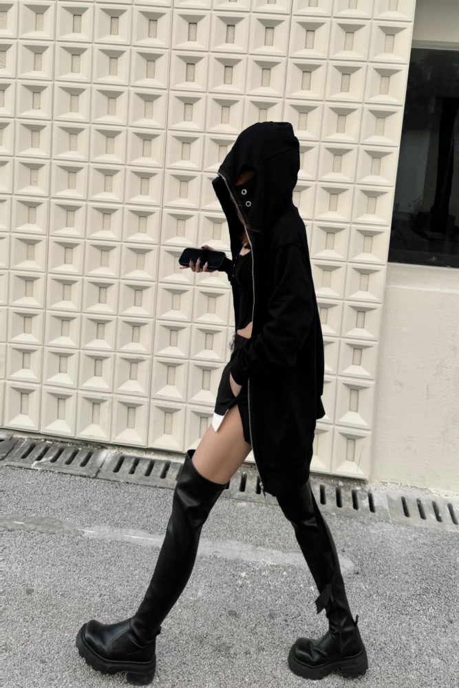 1:1 quality version Shark Shape Breathable Eyelet Zipper Hoodie 4 colors 28881163