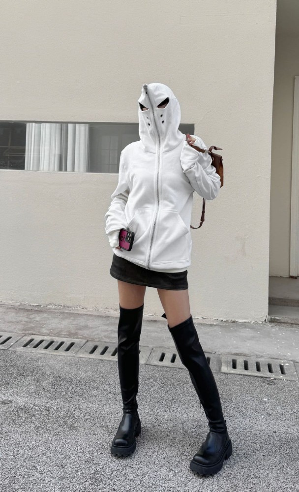 1:1 quality version Shark Shape Breathable Eyelet Zipper Hoodie 4 colors 28881163