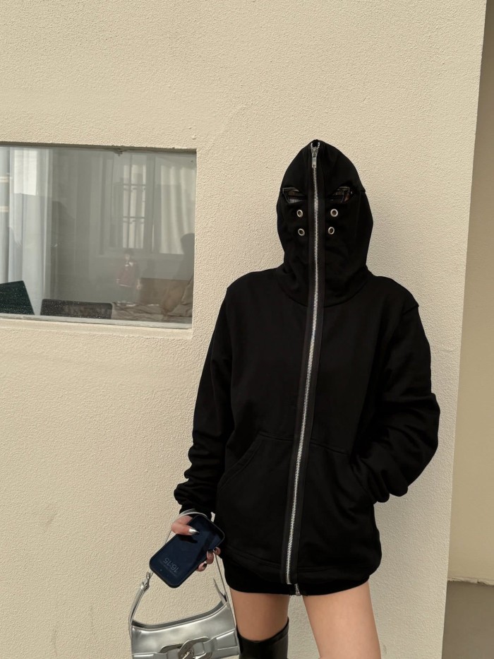 1:1 quality version Shark Shape Breathable Eyelet Zipper Hoodie 4 colors 28881163