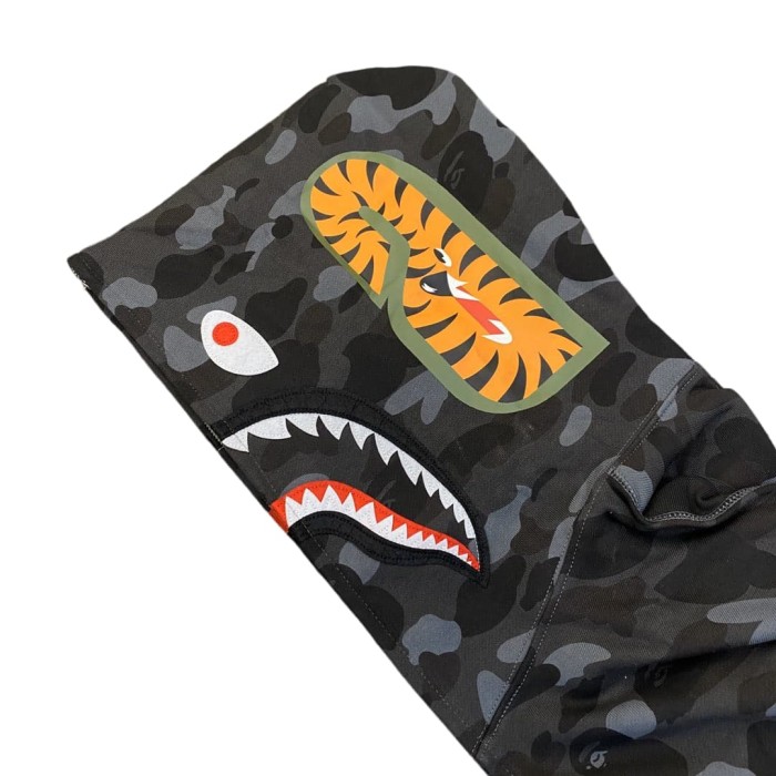 1:1 quality version Dark Grey Camo Shark Hood Zip-Up Hoodie 28881952