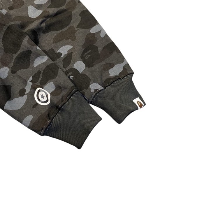1:1 quality version Dark Grey Camo Shark Hood Zip-Up Hoodie 28881952