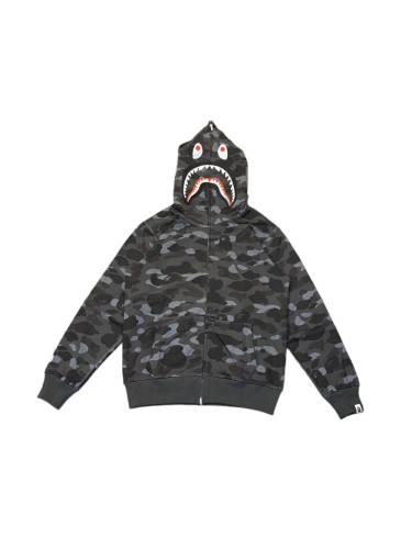 1:1 quality version Dark Grey Camo Shark Hood Zip-Up Hoodie 28881952