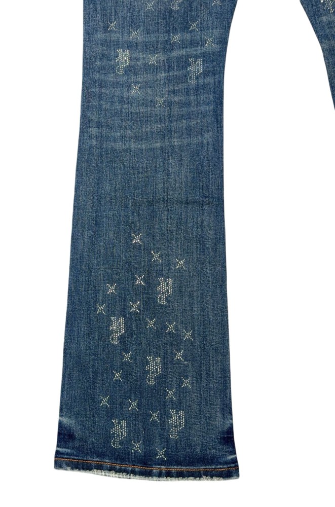1:1 quality version Four-pointed Star Tiny Rhinestone Jeans 2 colors 28883214