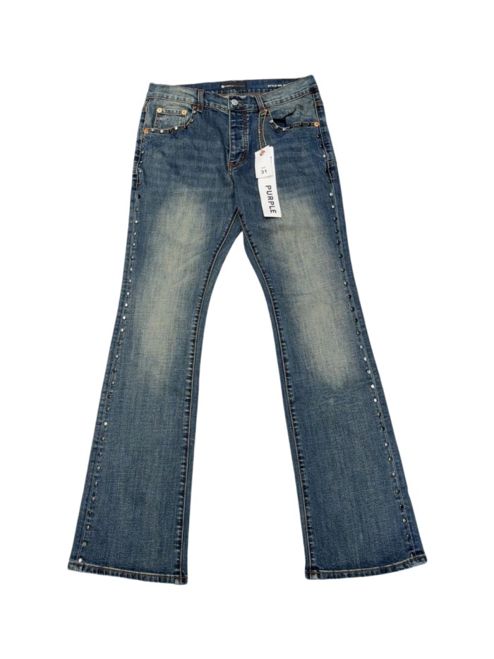 1:1 quality version Side Black Silver Round Diamond Jeans 28883213
